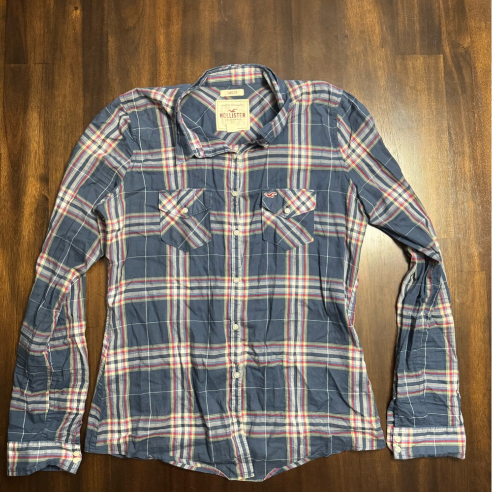 Vintage Hollister Blue Plaid Shirt Women’s